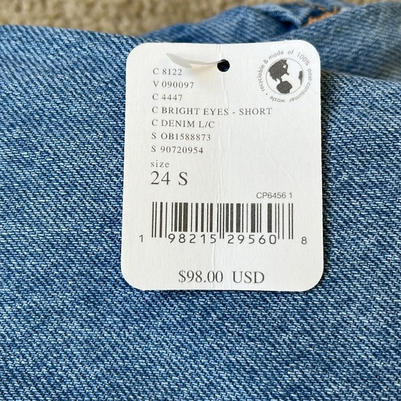 NWT Free People women’s Tinsley Baggy High Rise Jeans Bright Eyes Wash Size 24 - Picture 15 of 16